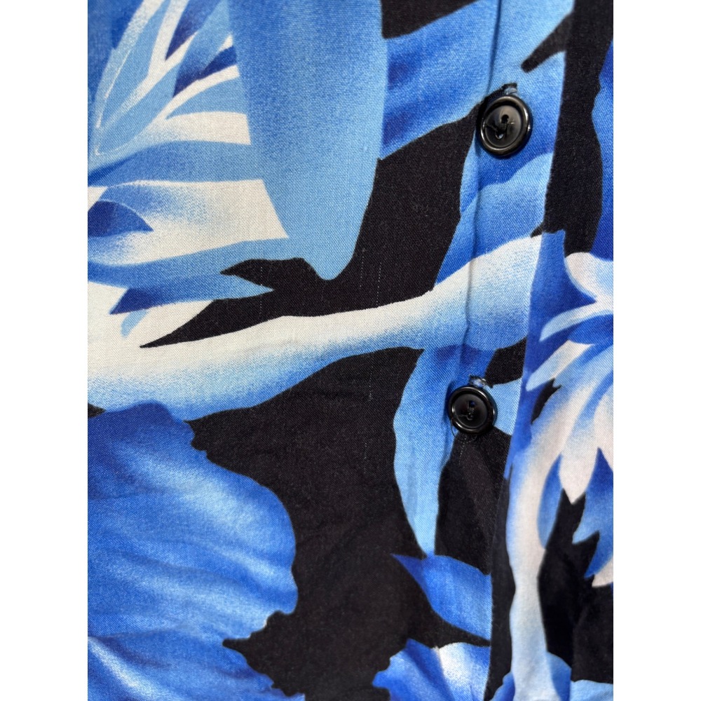 Stoplight California Button Up Shirt Large Blue Vintage Floral Hawaiian 80s - Picture 5 of 12